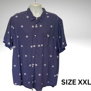 Falls Creek Men's Casual Star Print Shirt - Dark Blue XXL